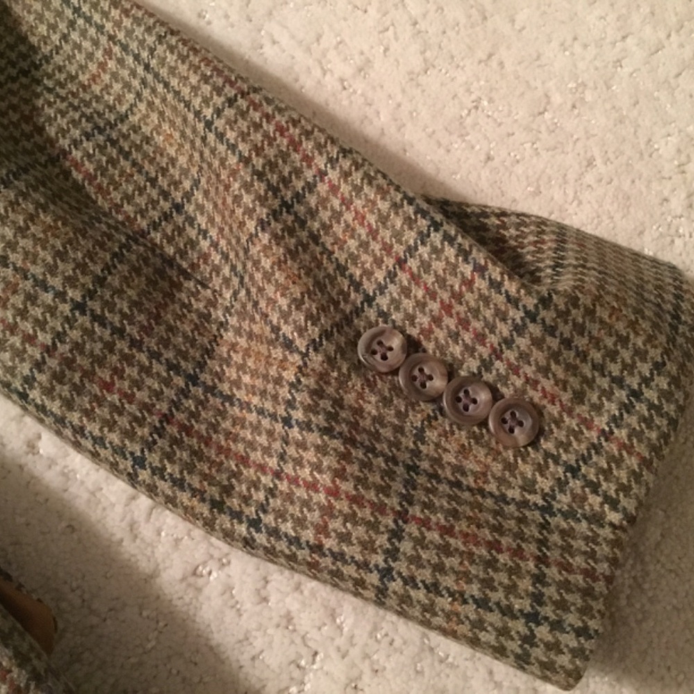 Bespoke Holland and Sherry, Savile Row, Houndstooth Wool Sport Coat - Picture 14 of 16